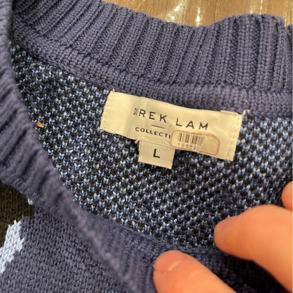 Derek Lam Collective RTR designer Blue animal Patterned Sweater - Picture 6 of 8